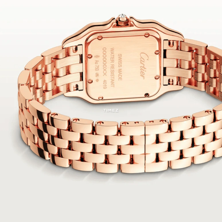 Cartier,Panthère de Cartier 27x36mm,27x36mm,Rose Gold,Silver,Quartz,Sapphire,Crystal Glass,Square,WJPN0072