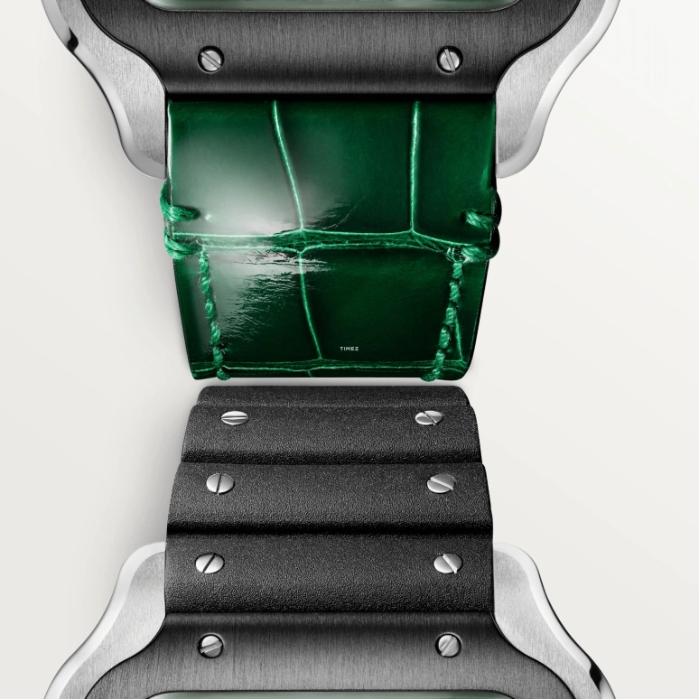 Cartier,Santos de Cartier 39.80mm,39.80mm,Stainless Steel,Green,Automatic,Day,42hours,WSSA0055