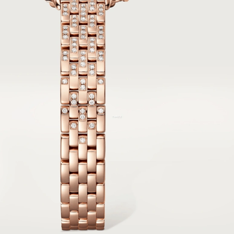 Cartier,Panthère de Cartier 25x20mm,25x20mm,Rose Gold,Silver,Quartz,Sapphire,Crystal Glass,Square,WJPN0063