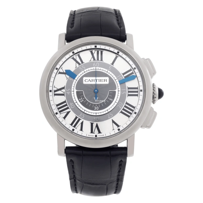 Cartier,Rotonde de Cartier 47.50mm,47.50mm,White Gold,Grey,Silver,Handwound,Chronograph,50hours,W1556051