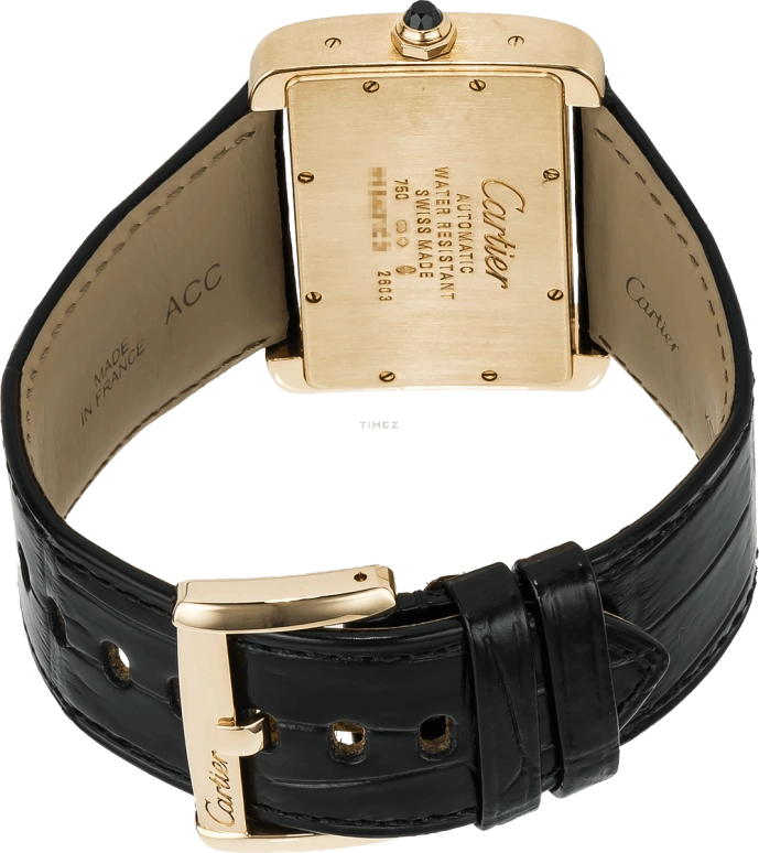 Cartier,Tank 38x30mm,38x30mm,Yellow Gold,Silver,Automatic,Sapphire,Crystal Glass,Square,W6300856