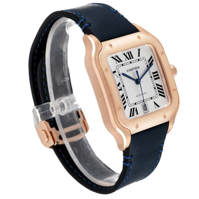 Cartier,Santos de Cartier 39.80mm,39.80mm,Rose Gold,Silver,Automatic,Day,42hours,WGSA0011