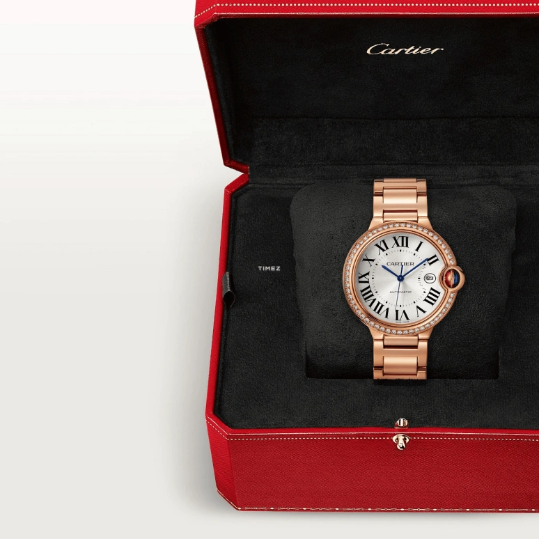 Cartier,Ballon Bleu de Cartier 42mm,42mm,Rose Gold,Silver,Automatic,Day,42hours,WJBB0038