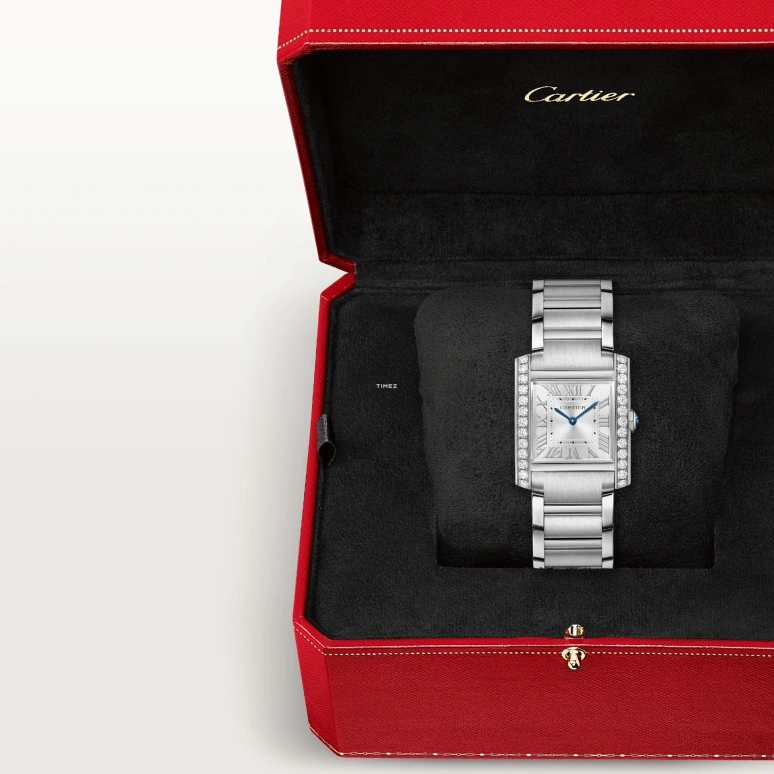 Cartier,Tank 32x27mm,32x27mm,Stainless Steel,Silver,Quartz,Sapphire,Crystal Glass,Square,W4TA0028