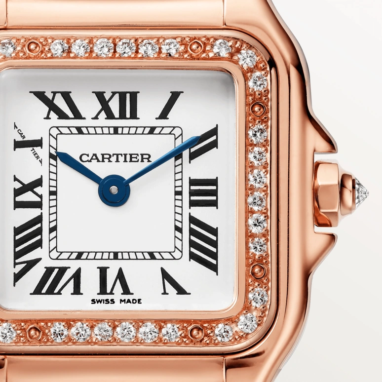 Cartier,Panthère de Cartier 22x30mm,22x30mm,Rose Gold,Silver,Quartz,Sapphire,Crystal Glass,Square,WJPN0014