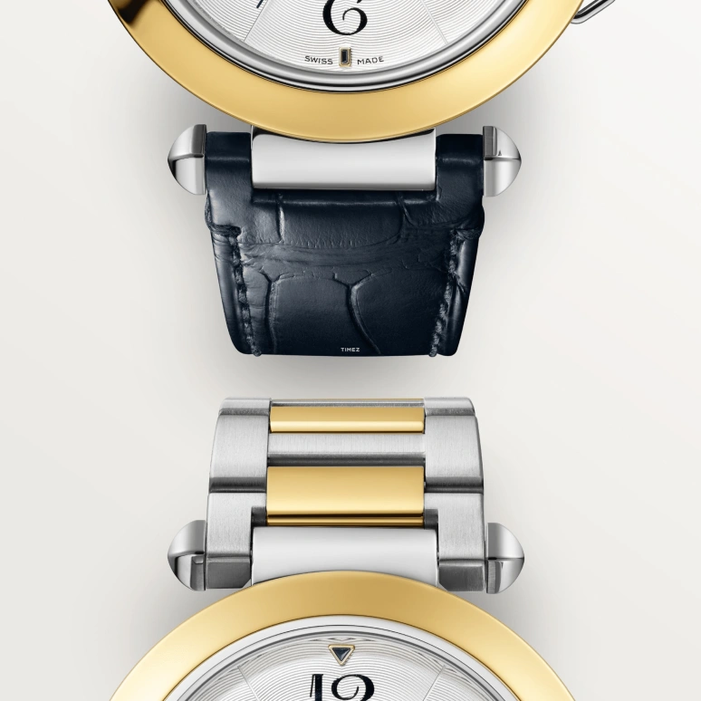 Cartier,Pasha de Cartier 41mm,41mm,Stainless Steel,Yellow Gold,Silver,Automatic,Day,42hours,W2PA0009