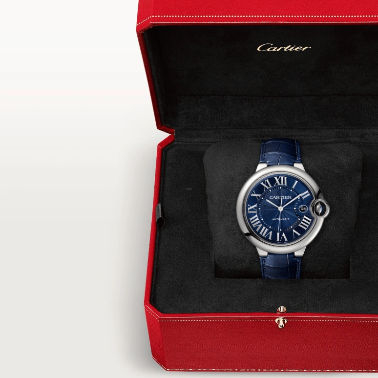 Cartier,Ballon Bleu de Cartier 42mm,42mm,Stainless Steel,Blue,Automatic,Day,42hours,WSBB0027