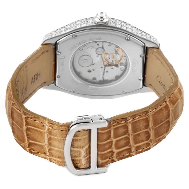 Cartier,Tortue 33x34mm,33x34mm,White Gold,Silver,Handwound,36hours,In-house Caliber,WA504351