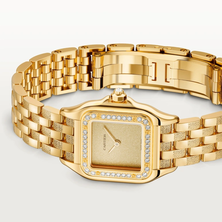 Cartier,Panthère de Cartier 22x30mm,22x30mm,Yellow Gold,Gold,Quartz,Sapphire,Crystal Glass,Square,WJPN0057