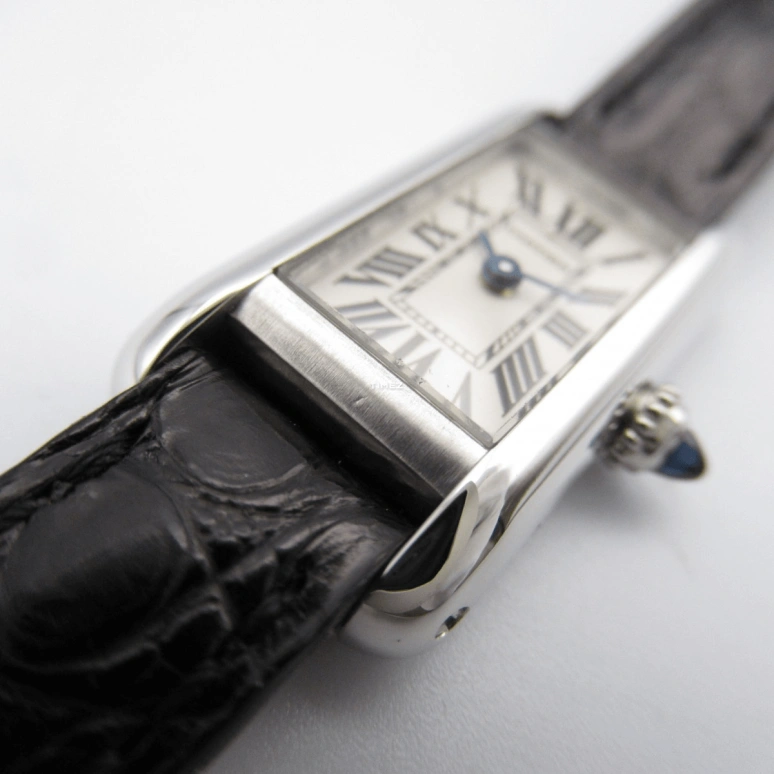 Cartier,Tank ,White Gold,Silver,Quartz,Sapphire,Crystal Glass,Square,W1540856