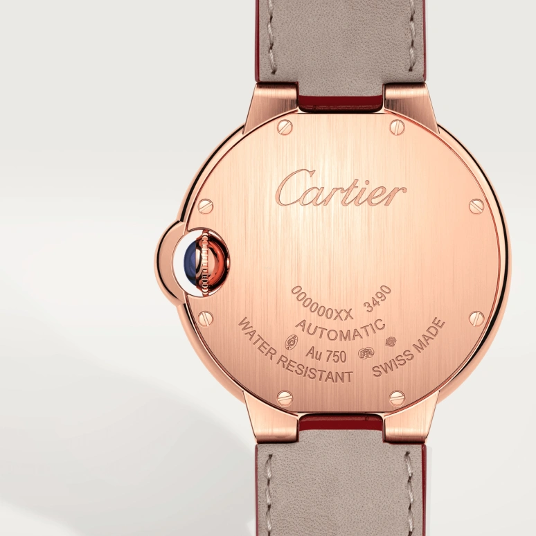 Cartier,Ballon Bleu de Cartier 33mm,33mm,Rose Gold,Silver,Automatic,Sapphire,Crystal Glass,Round,WJBB0033