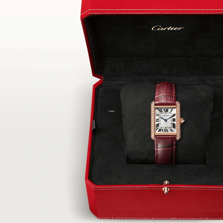 Cartier,Tank 29.50x22mm,29.50x22mm,Rose Gold,Silver,Handwound,38hours,In-house Caliber,WJTA0037