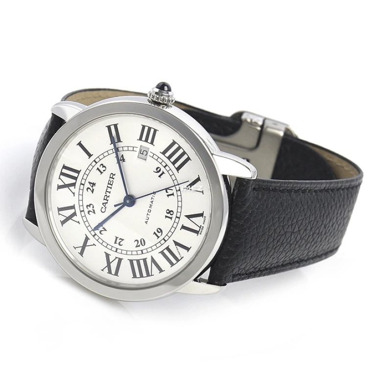 Cartier,Ronde de Cartier 42mm,42mm,Stainless Steel,Silver,Automatic,Day,Sapphire,Crystal Glass,WSRN0022