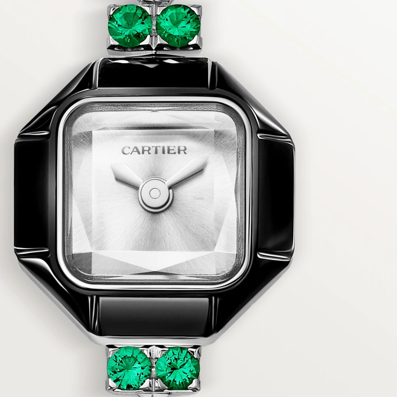 Cartier,High Jewelry Watches 12.90x12.90mm,12.90x12.90mm,White Gold,Silver,Quartz,Sapphire,Crystal Glass,Square,HPI01649