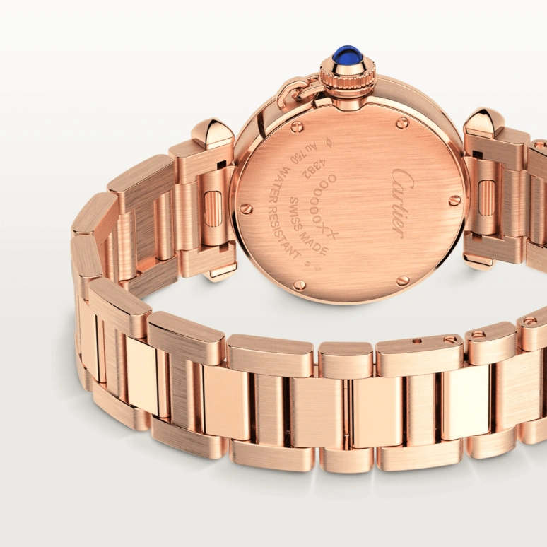 Cartier,Pasha de Cartier 30mm,30mm,Rose Gold,Silver,Quartz,Sapphire,Crystal Glass,Round,WJPA0018
