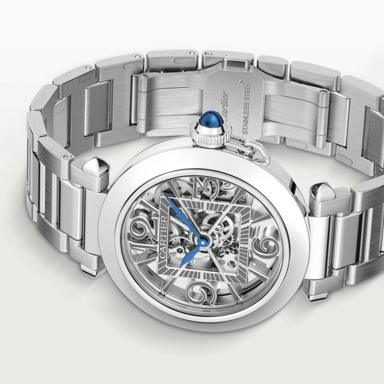 Cartier,Pasha de Cartier 41mm,41mm,Stainless Steel,Silver,Grey,Automatic,48hours,In-house Caliber,WHPA0007