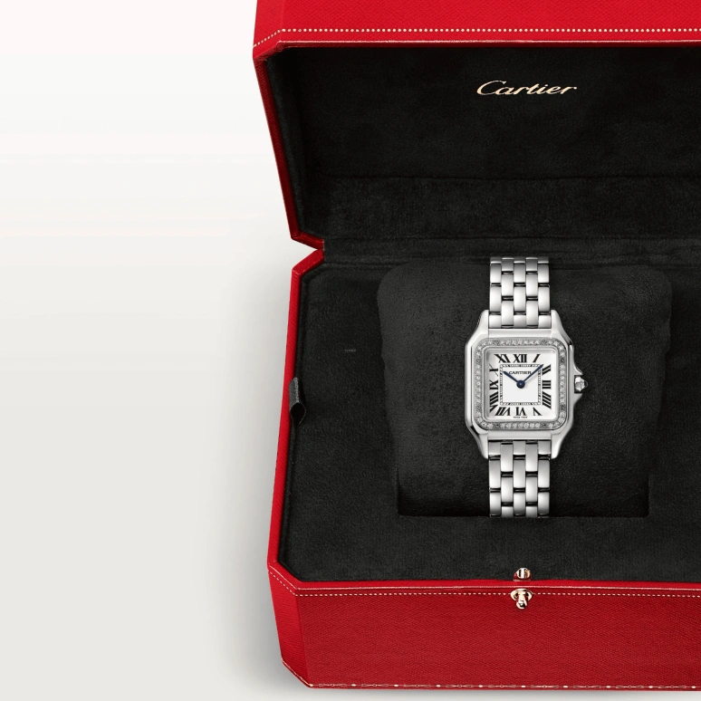 Cartier,Panthère de Cartier 29x37mm,29x37mm,Stainless Steel,Silver,Quartz,Sapphire,Crystal Glass,Square,W4PN0008