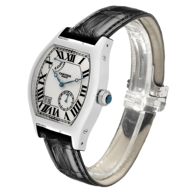 Cartier,Tortue 34x43mm,34x43mm,White Gold,Silver,Handwound,Power Reserve Indicator,Big Date,W1545951