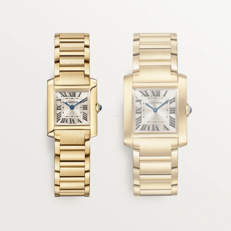 Cartier,Tank 25.70x21.10mm,25.70x21.10mm,Yellow Gold,Silver,Quartz,Sapphire,Crystal Glass,Square,WGTA0344