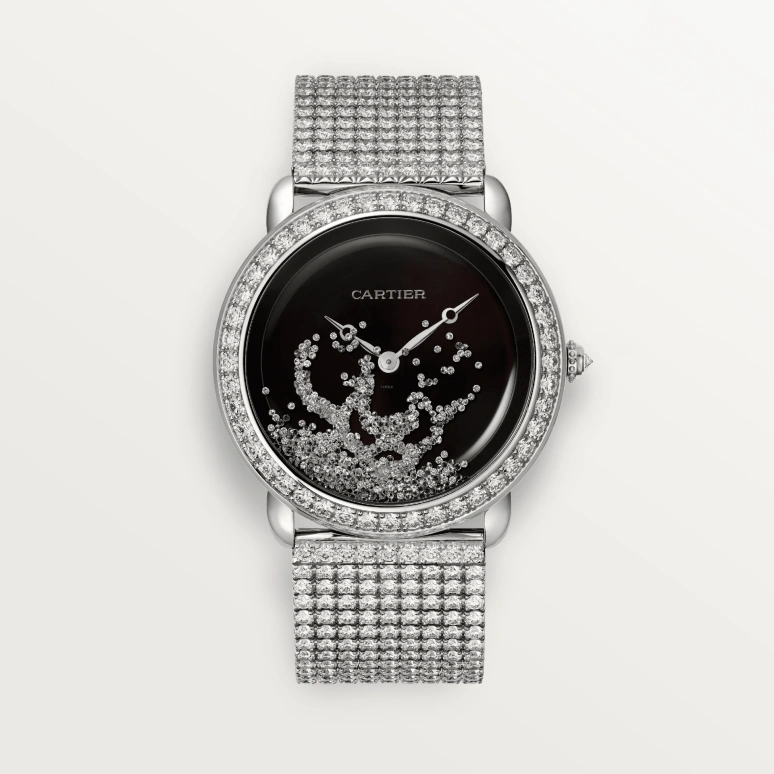 Cartier,Panthère Jewelry Watches 37mm,37mm,White Gold,Black,Handwound,36hours,In-house Caliber,HPI01356
