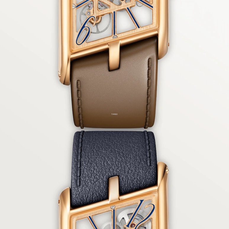 Cartier,Tank 47.20x26.20mm,47.20x26.20mm,Rose Gold,Skeleton,Handwound,Glass,Rectangular,WHTA0028