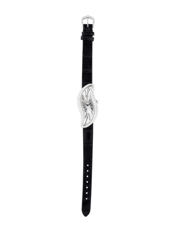 Cartier,Baignoire 47.25x22.90mm,47.25x22.90mm,White Gold,Silver,Handwound,In-house Caliber,Sapphire,Crystal Glass,WJ306004