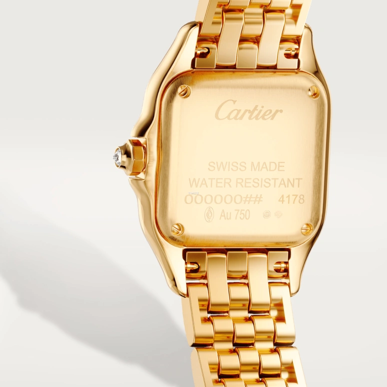 Cartier,Panthère de Cartier 22x30mm,22x30mm,Yellow Gold,Gold,Quartz,Sapphire,Crystal Glass,Square,WJPN0057