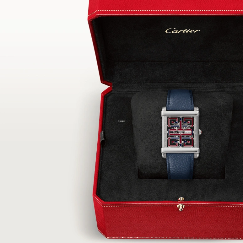 Cartier,Tank 39.50x29.20mm,39.50x29.20mm,Platinum,Red,Blue,Skeleton,Handwound,38hours,In-house Caliber,WHTA0030