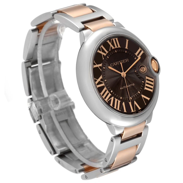 Cartier,Ballon Bleu de Cartier 42mm,42mm,Stainless Steel,Rose Gold,Brown,Automatic,Day,42hours,W6920032