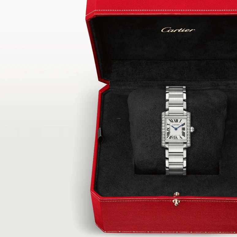 Cartier,Tank 25x20mm,25x20mm,Stainless Steel,Silver,Quartz,Sapphire,Crystal Glass,Square,W4TA0008