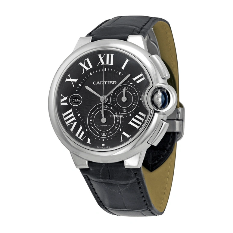 Cartier,Ballon Bleu de Cartier 44mm,44mm,Stainless Steel,Black,Automatic,Chronograph,Day,W6920052