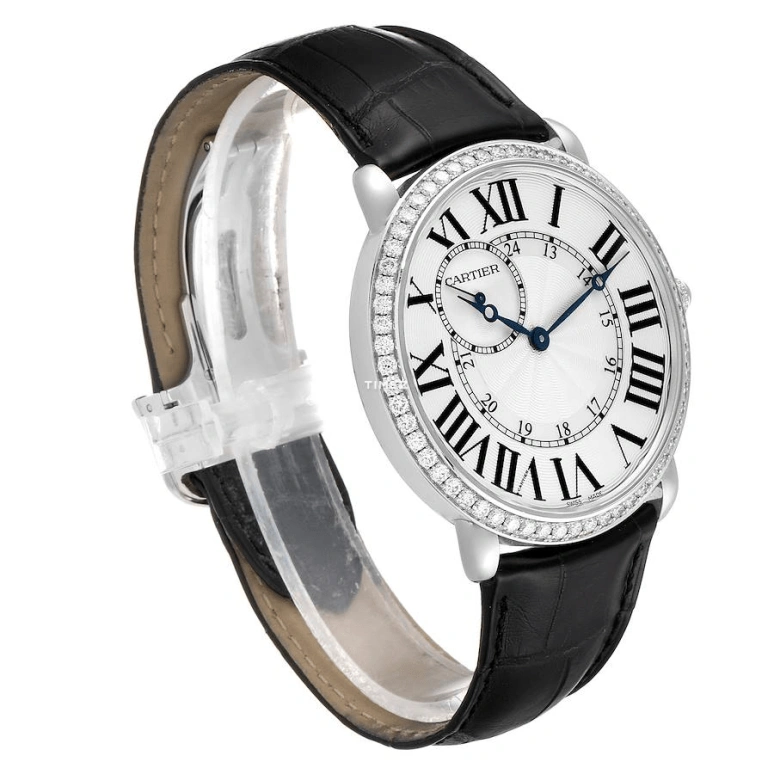 Cartier,Ronde de Cartier 42mm,42mm,White Gold,Silver,Handwound,In-house Caliber,Sapphire,Crystal Glass,WR007002