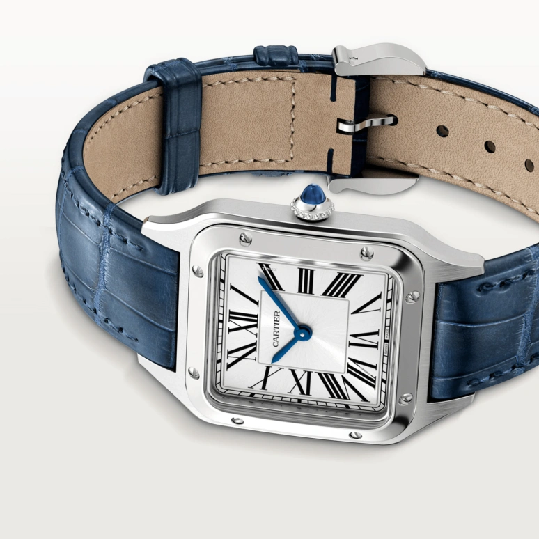 Cartier,Santos de Cartier 38x27.50mm,38x27.50mm,Stainless Steel,Silver,Quartz,Sapphire,Crystal Glass,Square,WSSA0086