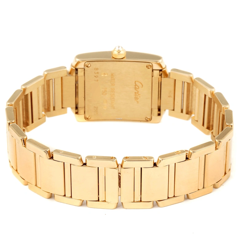 Cartier,Tank 20x25mm,20x25mm,Yellow Gold,Silver,Quartz,Sapphire,Crystal Glass,Square,WE1023R8