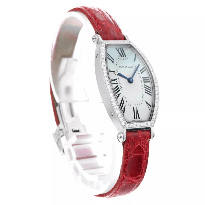 Cartier,Tonneau 21mm,21mm,White Gold,Silver,Handwound,Tonneau,WE400251