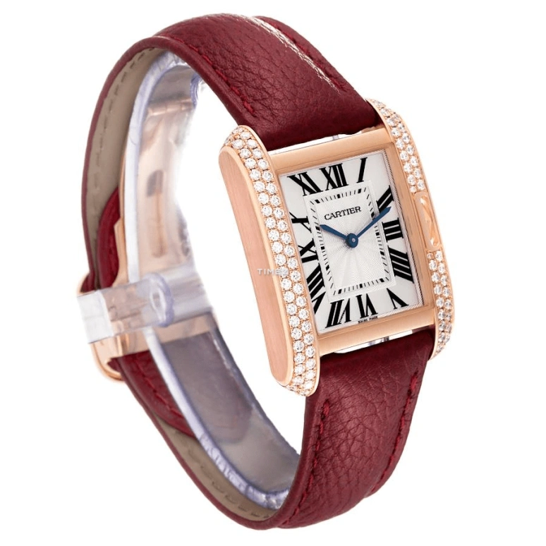 Cartier,Tank 34.70x26.20mm,34.70x26.20mm,Rose Gold,Silver,Quartz,Sapphire,Crystal Glass,Square,WT100029