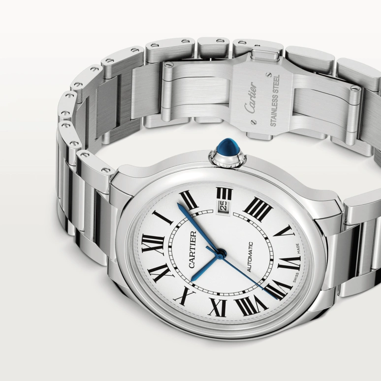 Cartier,Ronde de Cartier 40mm,40mm,Stainless Steel,Silver,Automatic,Day,42hours,WSRN0035