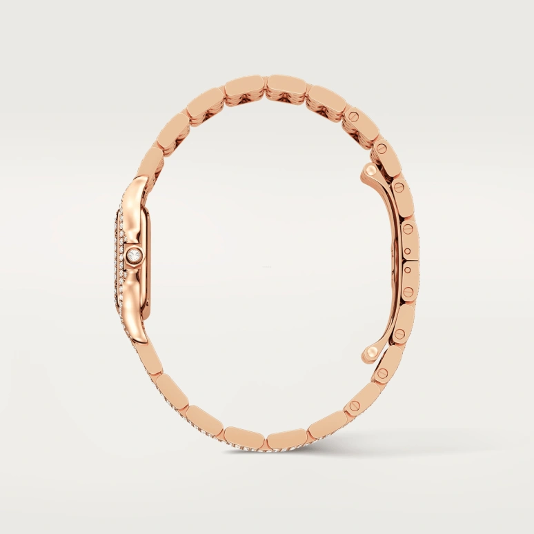 Cartier,Panthère de Cartier 30.30x23.49mm,30.30x23.49mm,Rose Gold,White,Quartz,Sapphire,Crystal Glass,Square,HPI01131