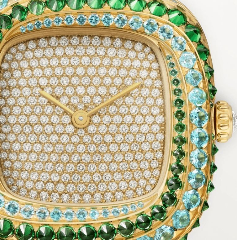 Cartier,Coussin de Cartier 30.40x31.10mm,30.40x31.10mm,Yellow Gold,Gold,Quartz,Square,Green,Gold,WJCS0009