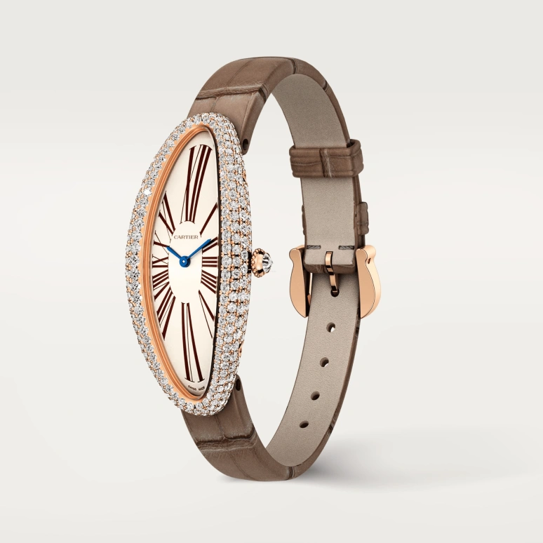 Cartier,Baignoire 47x21mm,47x21mm,Rose Gold,Silver,Handwound,38hours,In-house Caliber,WJBA0006