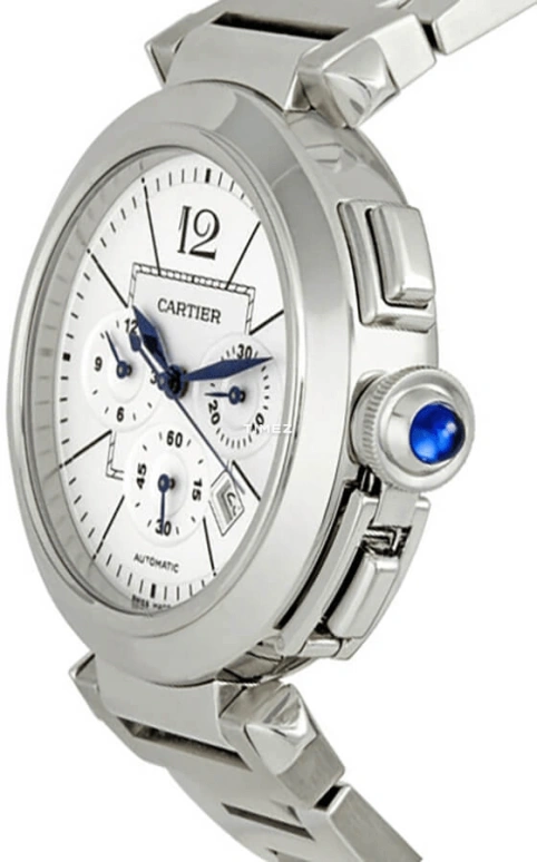 Cartier,Pasha de Cartier 42mm,42mm,Stainless Steel,Silver,Automatic,Chronograph,Day,W31085M7