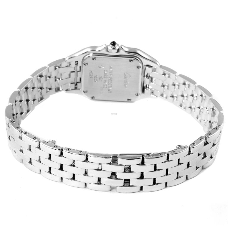 Cartier,Panthère de Cartier 22mm,22mm,White Gold,Silver,Quartz,Sapphire,Crystal Glass,Square,W25016F3