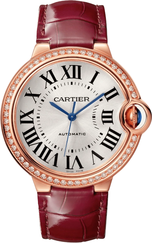 Cartier,Ballon Bleu de Cartier 36mm,36mm,Rose Gold,Silver,Automatic,Sapphire,Crystal Glass,Round,WJBB0034