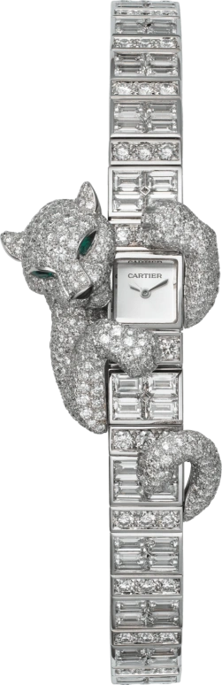Cartier,High Jewelry Watches ,White Gold,Silver,Handwound,In-house Caliber,Sapphire,Crystal Glass,HPI00627