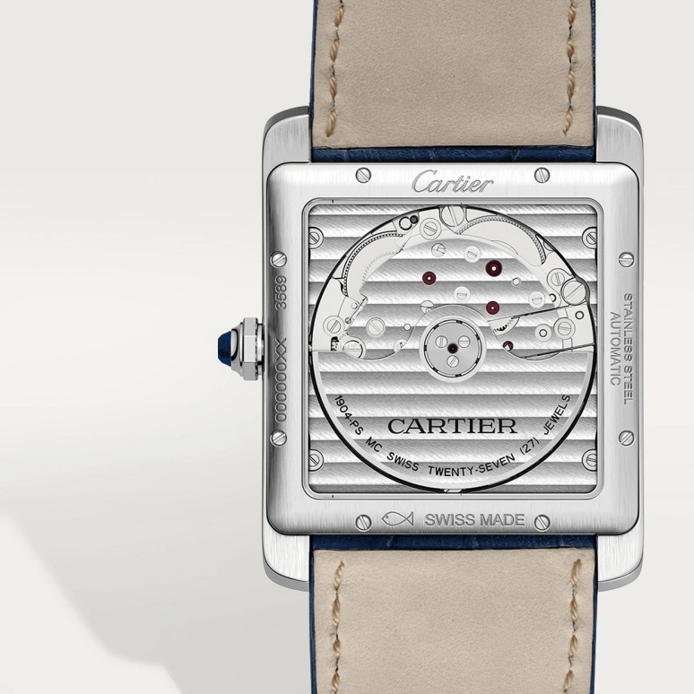 Cartier,Tank 34.30x43.92mm,34.30x43.92mm,Stainless Steel,Blue,Automatic,Day,48hours,WSTA0010