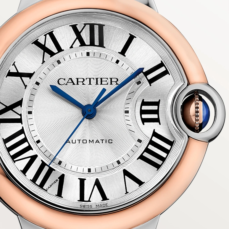 Cartier,Ballon Bleu de Cartier 36mm,36mm,Stainless Steel,Rose Gold,Silver,Automatic,Sapphire,Crystal Glass,Round,W2BB0033