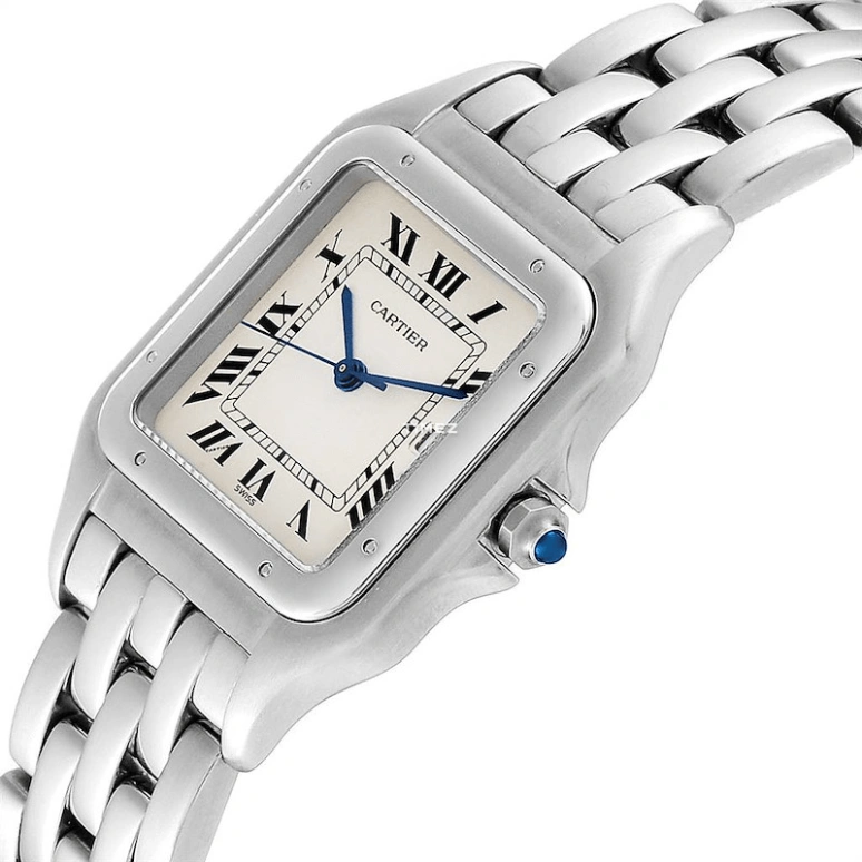 Cartier,Panthère de Cartier 29x29mm,29x29mm,Stainless Steel,Silver,Quartz,Day,Sapphire,Crystal Glass,W25032P5