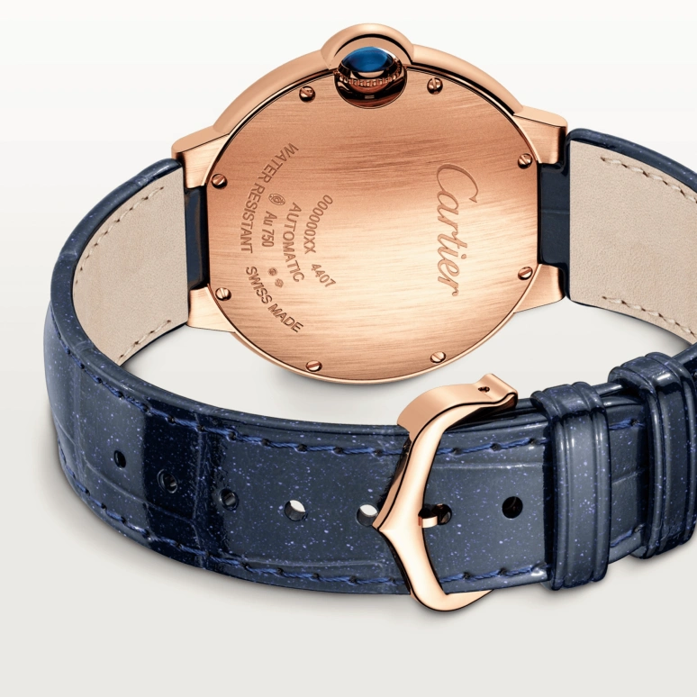 Cartier,Ballon Bleu de Cartier 36mm,36mm,Rose Gold,Silver,Automatic,Sapphire,Crystal Glass,Round,WGBB0053