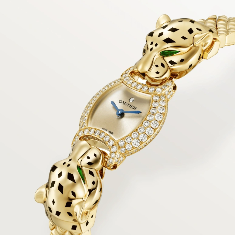 Cartier,Panthère de Cartier 22.20mm,22.20mm,Yellow Gold,Gold,Quartz,Sapphire,Crystal Glass,Other,HPI01731
