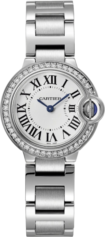 Cartier,Ballon Bleu de Cartier 28mm,28mm,Stainless Steel,Silver,Quartz,Sapphire,Crystal Glass,Round,W4BB0015